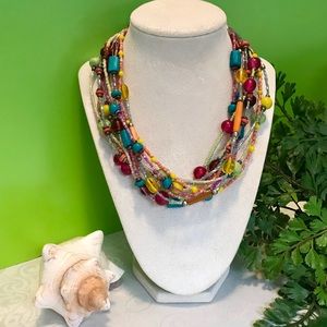 Multi strand bead necklace